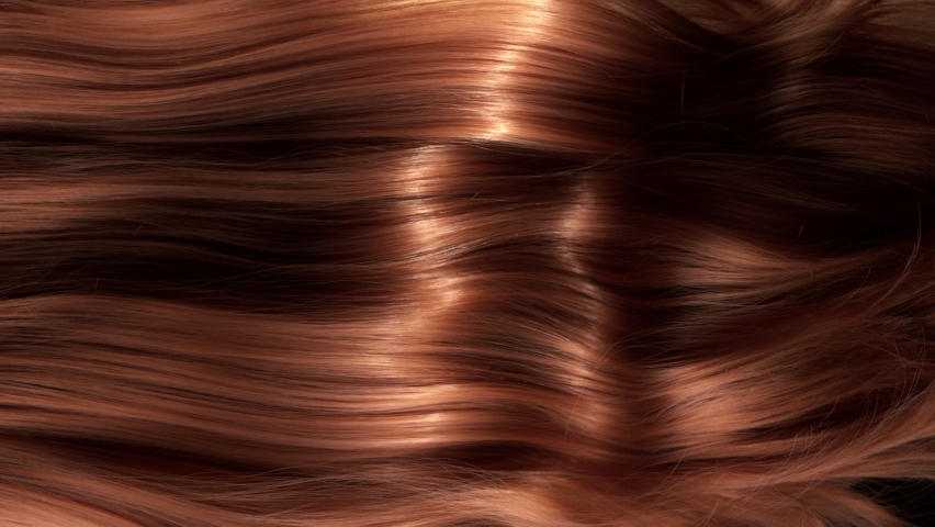 Super Slow Motion Shot of Waving Brown Hair at 1000 fps. Royalty-Free Stock Footage #1094032401