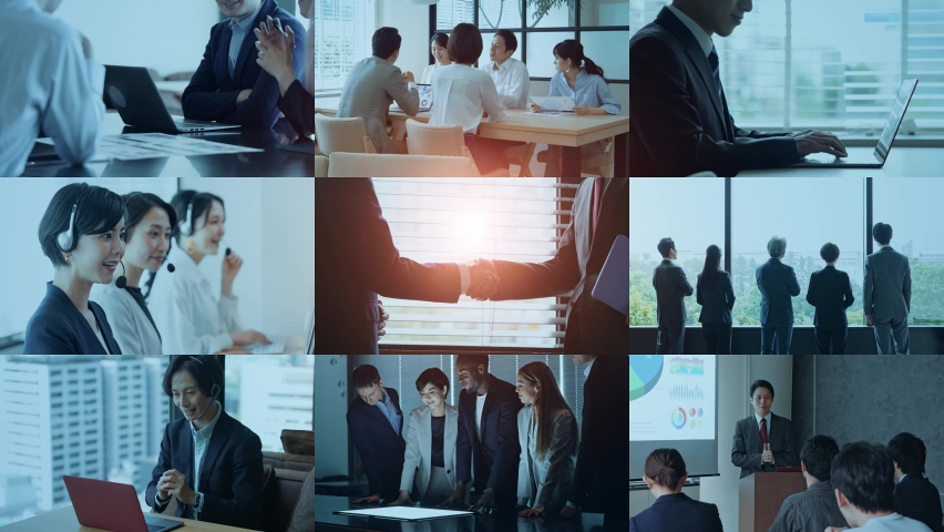 Various business scenes and networks. Connections between people Royalty-Free Stock Footage #1094033811