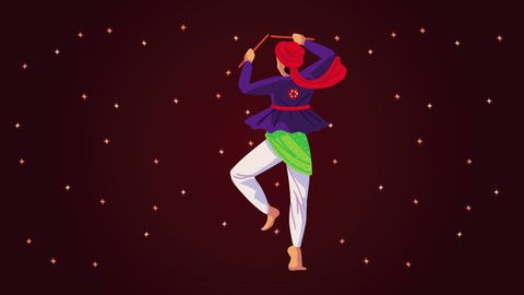 Happy Navratri Animation Female Dancer 4k Stock Footage Video (100% Happy Navratri Animation Female Dancer 4k Stock Footage Video (100%