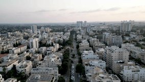Northern City of Rehovot- Israel- from a birds eye view- drone video
