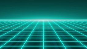 Animated 3d light blue Moving Square grid background, cyber and technology background, looped