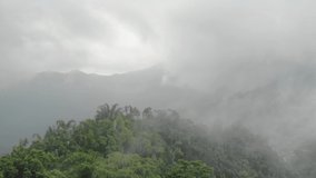 This romantic drone video of mountainous fog, mist and mountains in Indonesia has a beautiful view