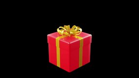 3D render of Red gift box with golden ribbon, anime, the lid of the box opens and closes continuously. Green and black background for Christmas, New Year, Birthday. - Powered by Shutterstock - Get 15% off with code: PIKWIZARD15