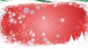 Animation of snow falling over yellow background. Christmas winter tradition and celebration concept digitally generated video.