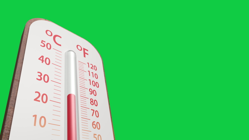climate change, Thermometer isolated on green screen background, Green screen Chroma key show increase temperature, concept global warming Royalty-Free Stock Footage #1094103107