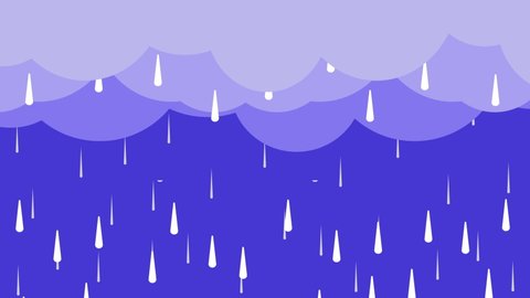 Raindrops Falling Sky Raindrops Clouds Cartoon Stock Footage Video (100 ...