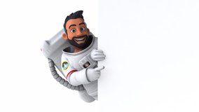 Fun 3D cartoon animation of an asian astronaut with a sign - Powered by Shutterstock - Get 15% off with code: PIKWIZARD15