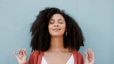 Calm Self Love Black Woman Meditation Stock Footage Video (100% Royalty ...