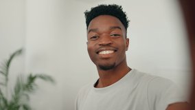 Relax, selfie and couple with fun bedroom relationship with cute romance and laughter. Comfortable home with happy and dating black people in loving, sweet and caring commitment together. - Powered by Shutterstock - Get 15% off with code: PIKWIZARD15