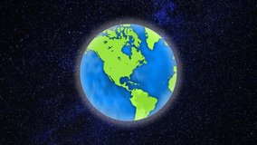 animated globe, animated earth rotating at night