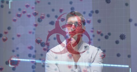 Animation Biohazard Icon Virus Cells Digital Stock Footage Video (100% ...