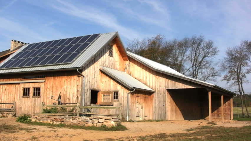Solar Panels on a Barn.
