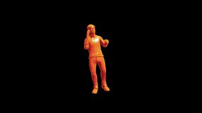 Orange Man Talking The Phone ,1920×1080 Pixel.10 second long.Transparent Alpha video.