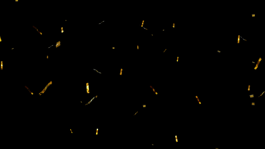 Seamlessly loop 3d video. Gold confetti falls from the sky. Glittering confetti on a transparent background. Holiday, birthday.  Royalty-Free Stock Footage #1094168551