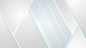 Grey corporate abstract tech background with blue lines. Seamless looping motion design. Video animation Ultra HD 4K 3840x2160