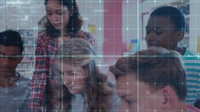 Animation of data processing over smiling mathematical equations. Global education technology data processing and connections concept digitally generated video. - Powered by Shutterstock - Get 15% off with code: PIKWIZARD15