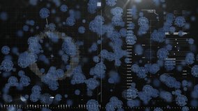 Animation of covid cell over world map scope scanning and data processing. Global science digital interface technology and networking concept digitally generated video. - Powered by Shutterstock - Get 15% off with code: PIKWIZARD15