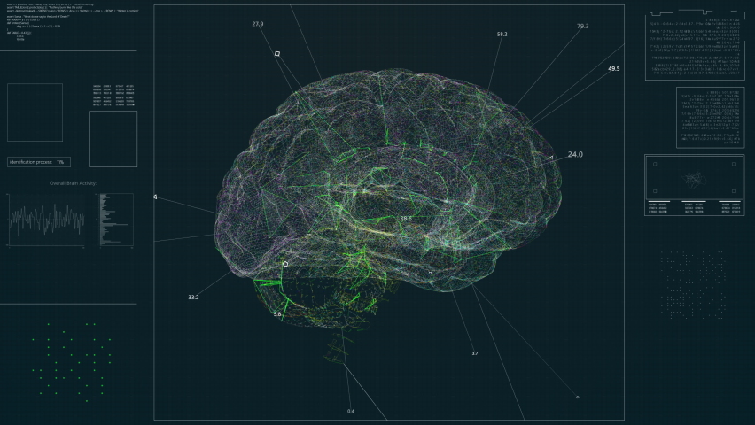 Brain Scanning Interface Animation. Medical HUD. 3D Illustration - Powered by Shutterstock - Get 15% off with code: PIKWIZARD15