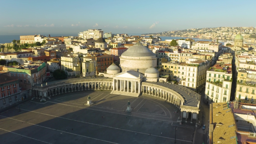 Aerial Pullback Away from Piazza del Plebiscito. Cinematic Closing Shot