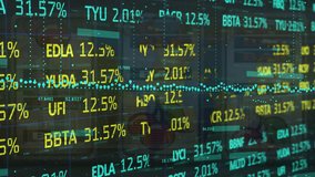 Animation of graph with data processing and stock market over slot machine. Global technology, computing and digital interface concept digitally generated video. - Powered by Shutterstock - Get 15% off with code: PIKWIZARD15