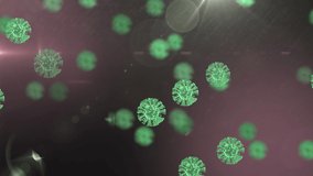 Animation of green viruses moving over the words Covid-19 Pandemic Global Stock Market Crash and graph showing yearly rates, Coronavirus Covid-19 pandemic global stock market concept digital composite - Powered by Shutterstock - Get 15% off with code: PIKWIZARD15