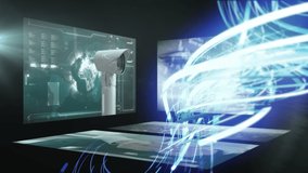 Animation of data processing over light trails. Global business and digital interface concept digitally generated video. - Powered by Shutterstock - Get 15% off with code: PIKWIZARD15