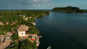 Aerial drone view of Chacahua's Mangroves Jungle, Oaxaca, Mexico, the thick natural mangroves of Chacahua lagoon is home to over 200 species of native and migratory birds in America, 4k Footage