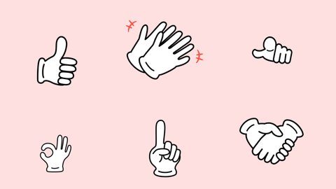 Hand Gesture Set Pointing Animation Stock Footage Video (100% Royalty ...