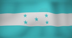 Animation of data processing over flag of honduras. Global business, finances and digital interface concept digitally generated video.