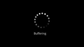 Video Buffering circle icon animation on black background with green screen.