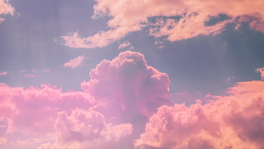 Toned Pink Clouds Cloud Sky Moving In Blue Sky. Background Cloudscape 4K Time Lapse, Timelapse, Time-lapse. 4K Background. Abstract Pink color. heavy raging turbulent cloudscape. vortical clouds. | Shutterstock HD Video #1094248605