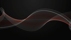 Futuristic video animation with stripe wave object in slow motion, 