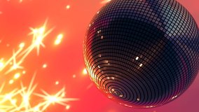 One glossy disco ball spins on bright starry background 3D 4K looped animation - Powered by Shutterstock - Get 15% off with code: PIKWIZARD15