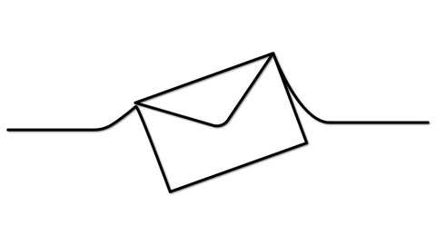 Letter Message Envelope Contour Self Drawing Stock Footage Video (100% ...