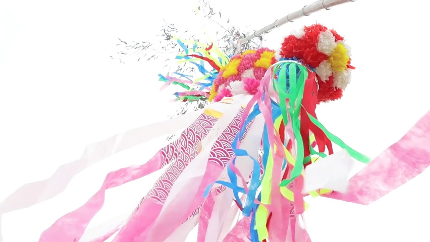 Anjo Tanabata Festival , tanabata streamers swaying in the wind
  (pink) fix