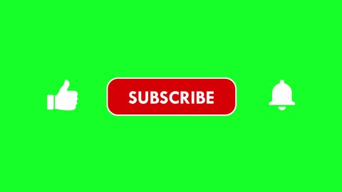 Like Subscribe Bell Notification Green Screen Stock Footage Video (100% ...