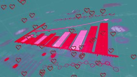 Animation of covid 19 cells statistics and heart icons over blue background. Global covid 19 pandemic, social media, connections and data processing concept digitally generated video. - Powered by Shutterstock - Get 15% off with code: PIKWIZARD15