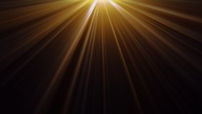 Abstract top center golden Shining light beams. 4K seamless loop ray light beams animation. Gold light flare glowing on top on black background. Rays of light on center top. - Powered by Shutterstock - Get 15% off with code: PIKWIZARD15