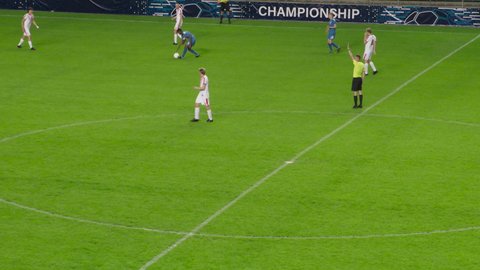 Soccer Football World Championship Referee Stops Stock Footage Video ...