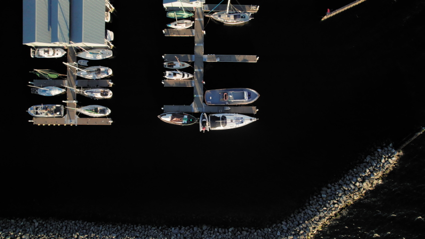 Boat Marina Birds Eye View at Edmonds Washington