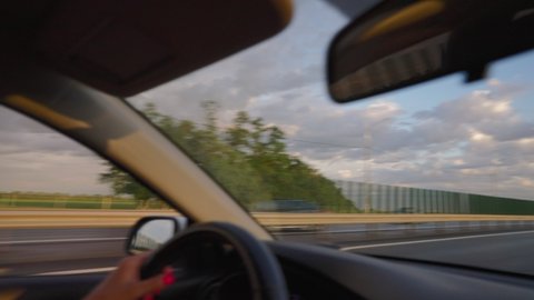 View Side Window Car Driving Fast Stock Footage Video (100% Royalty ...