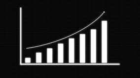 Business growth infographic animation, business graph, analytical data, grid black background - Powered by Shutterstock - Get 15% off with code: PIKWIZARD15