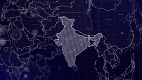 Data analysis Technology Globe rotating on India Country with graphs, charts, analytics in background | India country Globe rotating 4K|60 FPS, data analysis technological background - Powered by Shutterstock - Get 15% off with code: PIKWIZARD15
