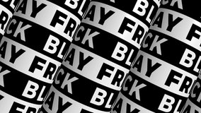 Black Friday black and white concept. Seamless loop dynamic typography background