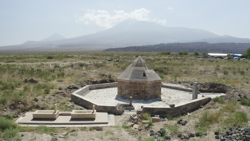 Aerial view of Koli Kent Kumbet in Igdir. 4K footage Turkey