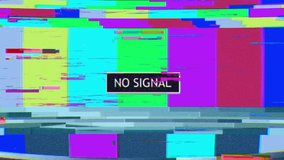 No signal. Old TV. Glitch Error Video Damage. Bad signal. TV screen noise glitch effect.