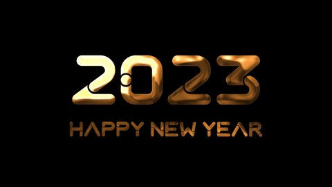 Happy New Year 2023 Animation Gold Stock Footage Video (100% Royalty ...