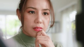 Low reach rate on  reel   app in influencer r asia woman blogger Vlogger young girl stress sad suffer worry in blog vlog page live data rating post insight social media issue - Powered by Shutterstock - Get 15% off with code: PIKWIZARD15