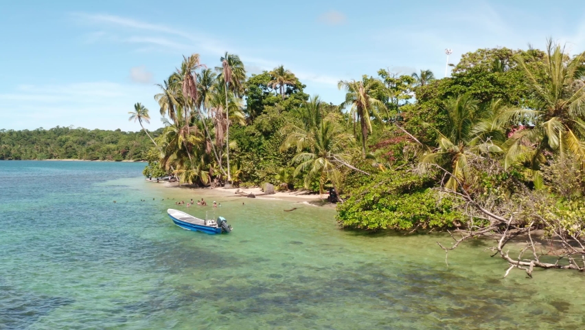 Beautiful caribbean beach bocas del toro Panama Royalty-Free Stock Footage #1094351087