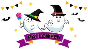 Halloween Ghosts Background Animation.
